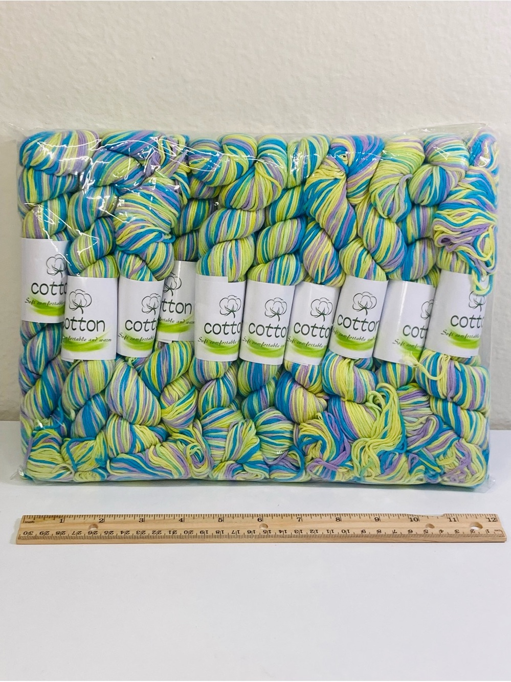 10 NEW (~500g total, ~50g ea.) 100% Cotton Variegated Hanks in Ultraviolet